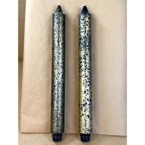 Set of 2 | Gothic Black & Gold Speckled Taper Candles | Unique Metallic ROOT